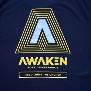 Size small - Black and yellow t-shirt with Awaken logo in front‎ and back